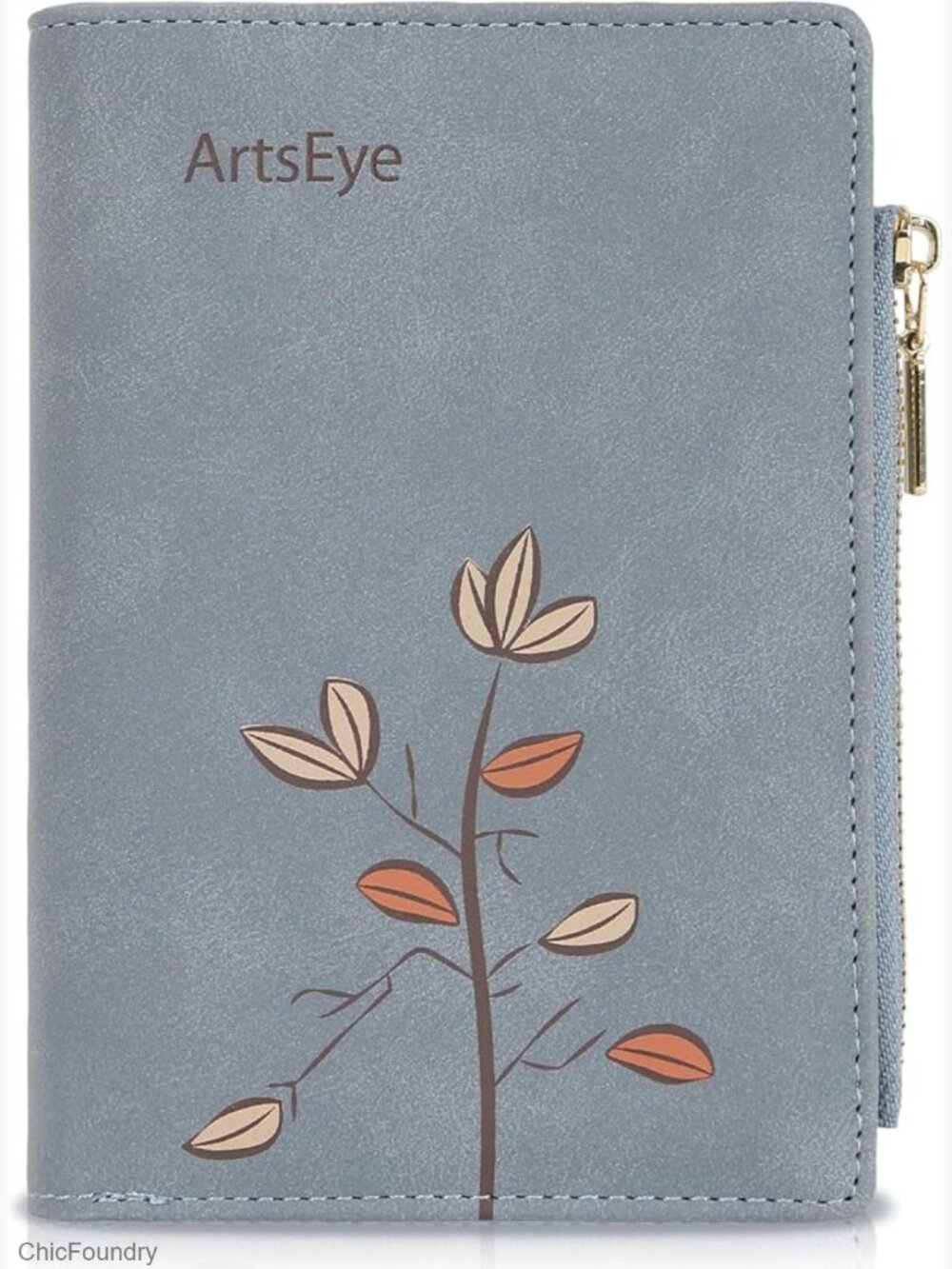 Bi-fold PU Leather RFID Blocking Wallet with 9 Card Slots, Slim Ladies Purse